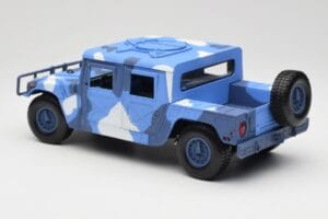 Hummer H1 Humvee Niebieski & Biały Motormax 1:18 73157 Metal — zdjęcie 7 z 8