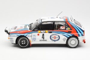 Lancia Delta HF Integrale Evo Martini #4 D. Auriol / B. Occelli Winner Rally Monte Carlo 1992 Kyosho 1:18 08348A Metal — zdjęcie 4 z 8