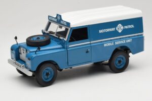 Land Rover Series III 109 Soft Top Motorway Patrol Niebieski Eagles Race 1:18 4403 Metal