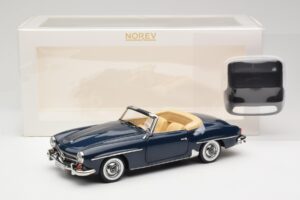 Mercedes 190 SL W121 Middle Blue Norev 1:18 183403 Metal — zdjęcie 8 z 8