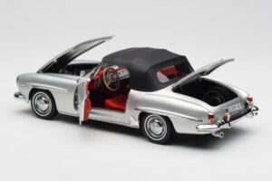 Mercedes 190 SL W121 Srebrny Norev 1:18 B660640604 Metal — zdjęcie 5 z 8