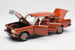 Mercedes 200 W123 English Czerwony Edycja Dealerska Norev 1:18 B66040653 Metal — zdjęcie 2 z 8
