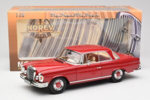 Mercedes 280 SE W108 Czerwony Norev 1:18 193527 Metal — zdjęcie 8 z 8