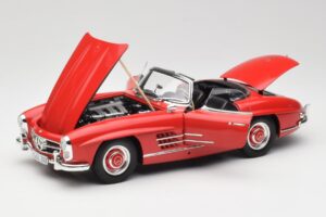 Mercedes 300 SL W198 Roadster Czerwony z Twardym Dachem Minichamps 1:18 180039041 Metal — zdjęcie 2 z 8
