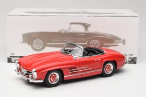 Mercedes 300 SL W198 Roadster Czerwony z Twardym Dachem Minichamps 1:18 180039041 Metal — zdjęcie 8 z 8