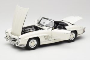 Mercedes 300 SL W198 Roadster Biały z Miękkim Dachem Minichamps 1:18 180039034 Metal — zdjęcie 2 z 9