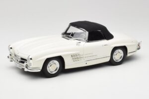 Mercedes 300 SL W198 Roadster Biały z Miękkim Dachem Minichamps 1:18 180039034 Metal — zdjęcie 3 z 9