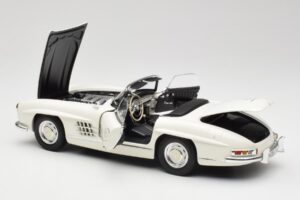 Mercedes 300 SL W198 Roadster Biały z Miękkim Dachem Minichamps 1:18 180039034 Metal — zdjęcie 6 z 9