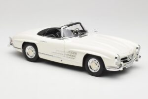 Mercedes 300 SL W198 Roadster Biały z Miękkim Dachem Minichamps 1:18 180039034 Metal — zdjęcie 7 z 9