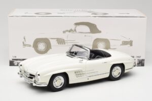 Mercedes 300 SL W198 Roadster Biały z Miękkim Dachem Minichamps 1:18 180039034 Metal — zdjęcie 9 z 9