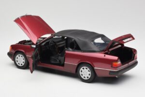 Mercedes 300CE-24 A124 Kabriolet Almandine Czerwony Metalik Norev 1:18 B66040616 Metal — zdjęcie 5 z 8
