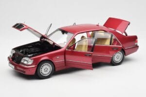 Mercedes S500 W140 Czerwony Metallic Norev 1:18 183579 Metal — zdjęcie 2 z 8