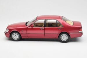 Mercedes S500 W140 Czerwony Metallic Norev 1:18 183579 Metal — zdjęcie 4 z 8