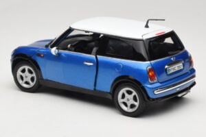 Mini Cooper R50 Niebieski z Białym Dachem Mondo Motors 1:18 MINI004 Metal — zdjęcie 7 z 8