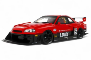 Nissan Skyline ER34 LB Super Silhouette Active Red GT Spirit 1:18 GT570 Żywica