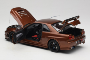 Nissan Skyline GT-R R34 Customized Metallic Bronze MotorHelix 1:18 M83414 Metal — zdjęcie 5 z 8