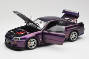 Nissan Skyline GT-R R34 V-Spec Midnight Fioletowy AUTOart 1:18 77305 Metal — zdjęcie 2 z 8