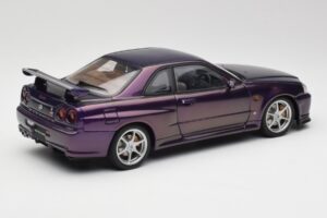 Nissan Skyline GT-R R34 V-Spec Midnight Fioletowy AUTOart 1:18 77305 Metal — zdjęcie 3 z 8