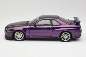 Nissan Skyline GT-R R34 V-Spec Midnight Fioletowy AUTOart 1:18 77305 Metal — zdjęcie 4 z 8