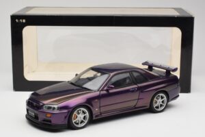 Nissan Skyline GT-R R34 V-Spec Midnight Fioletowy AUTOart 1:18 77305 Metal — zdjęcie 8 z 8