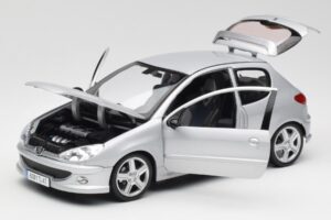 Peugeot 206 RC Aluminium Srebrny Norev 1:18 184726 Metal — zdjęcie 2 z 8