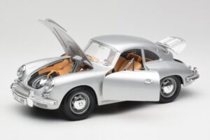 Porsche 356B Srebrny & Brązowe Wnętrze Bburago 1:18 3021-M2 Metal — zdjęcie 2 z 8