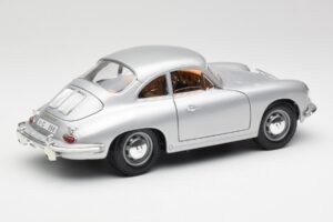 Porsche 356B Srebrny & Brązowe Wnętrze Bburago 1:18 3021-M2 Metal — zdjęcie 3 z 8