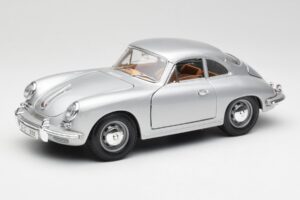 Porsche 356B Srebrny & Brązowe Wnętrze Bburago 1:18 3021-M2 Metal