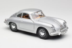 Porsche 356B Srebrny & Brązowe Wnętrze Bburago 1:18 3021-M2 Metal — zdjęcie 6 z 8