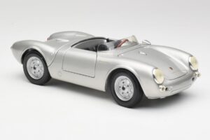Porsche 550 A Spyder Srebrny Maisto 1:18 50314 Metal — zdjęcie 6 z 8