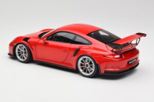 Porsche 911 991 GT3 RS Guards Czerwony Srebrne Felgi AUTOart 1:18 78165 Metal — zdjęcie 7 z 8