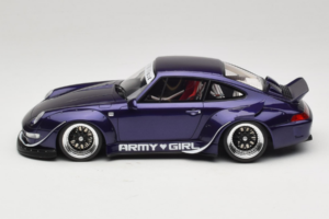 Porsche 911 993 RWB Army Girl Fioletowy GT Spirit 1:18 GT562 Żywica — zdjęcie 3 z 6