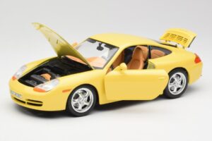 Porsche 911 996 Carrera Żółty Bburago 1:18 30085-M1 Metal — zdjęcie 2 z 8