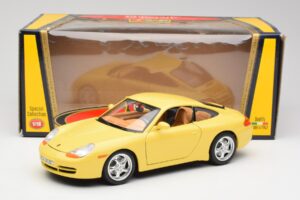 Porsche 911 996 Carrera Żółty Bburago 1:18 30085-M1 Metal — zdjęcie 8 z 8