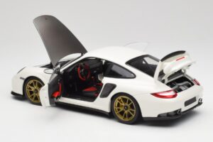 Porsche 911 997 GT2 RS Biały & Złoty Koła Minichamps 1:18 100069406 Metal — zdjęcie 5 z 8