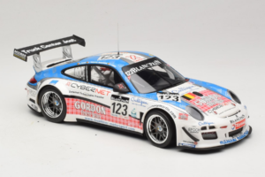 Porsche 911 997 GT3 R #123 Muhlner Motorsport E. Fumal / E. Thiry 24 Hours of Spa 2011 Minichamps 1:18 151118923 Metal — zdjęcie 4 z 6