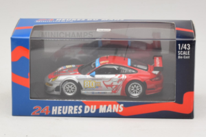 Porsche 911 997 GT3 RSR #80 J. Bergmeister / S. Neiman / D. Law 24 Hours of Le Mans 2009 Minichamps 1:43 400096980 Metal — zdjęcie 4 z 4