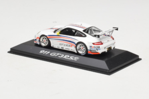 Porsche 911 997 GT3 RSR Biały z Niebieskimi i Pomarańczowymi Paskami 2007 Minichamps 1:43 WAP02000618 Metal — zdjęcie 3 z 4