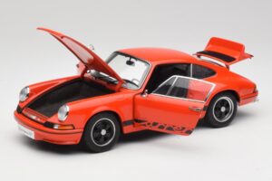 Porsche 911 Carrera RS 2.7 Pomarańczowy & Czarne Pasy AUTOart 1:18 78054 Metal — zdjęcie 2 z 8