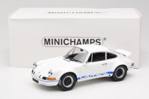Porsche 911 Carrera RSR Group 4 GT Biały i Niebieski 1973 Minichamps 1:18 107065020 Metal — zdjęcie 6 z 6