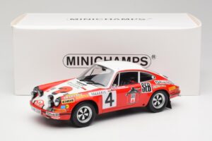 Porsche 911 S #4 G. Larrousse / M. Perramond 2nd Place Rally Monte Carlo 1972 Minichamps 1:18 107726804 Żywica — zdjęcie 6 z 6