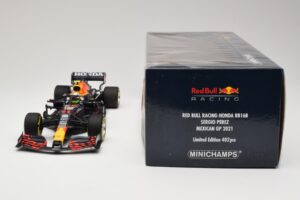 Red Bull Racing Honda RB16B #11 S. Perez Mexican GP 2021 Minichamps 1:18 110211911 Metal — zdjęcie 6 z 6