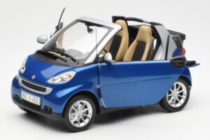 Smart Fortwo W451 Kabriolet Niebieski Srebrny Minichamps 1:18 Q0022565V001C80Q00 Metal — zdjęcie 2 z 8