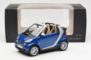Smart Fortwo W451 Kabriolet Niebieski Srebrny Minichamps 1:18 Q0022565V001C80Q00 Metal — zdjęcie 8 z 8