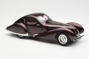 Talbot-Lago T150 C-SS Figoni & Falaschi Teardrop Ciemny Bordowy Metaliczny CMC 1:18 M-179 Metal — zdjęcie 6 z 6