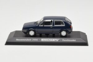 Volkswagen Golf Mk2 Niebieski Egzemplarz Wystawienniczy Minichamps 1:43 GOLFHANDMUSTER Metal