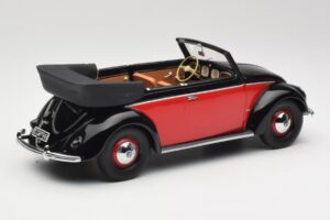 Volkswagen Beetle Kabriolet Czarny & Czerwony Minichamps 1:18 107054132 Żywica — zdjęcie 2 z 6