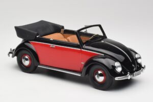 Volkswagen Beetle Kabriolet Czarny & Czerwony Minichamps 1:18 107054132 Żywica — zdjęcie 4 z 6