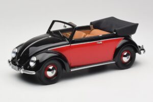 Volkswagen Beetle Kabriolet Czarny & Czerwony Minichamps 1:18 107054132 Żywica