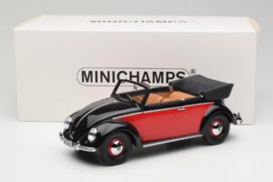 Volkswagen Beetle Kabriolet Czarny & Czerwony Minichamps 1:18 107054132 Żywica — zdjęcie 6 z 6